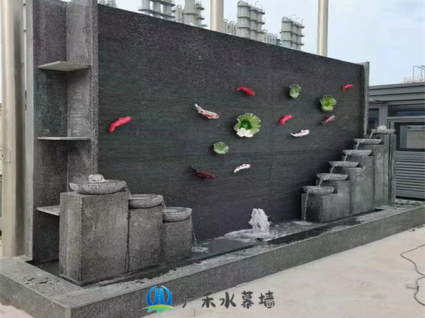杭州石材流水背景墙订做案例