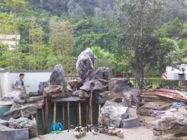杭州假山施工中
