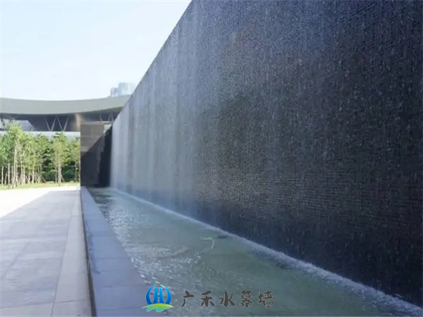 杭州户外大型石材流水背景墙施工